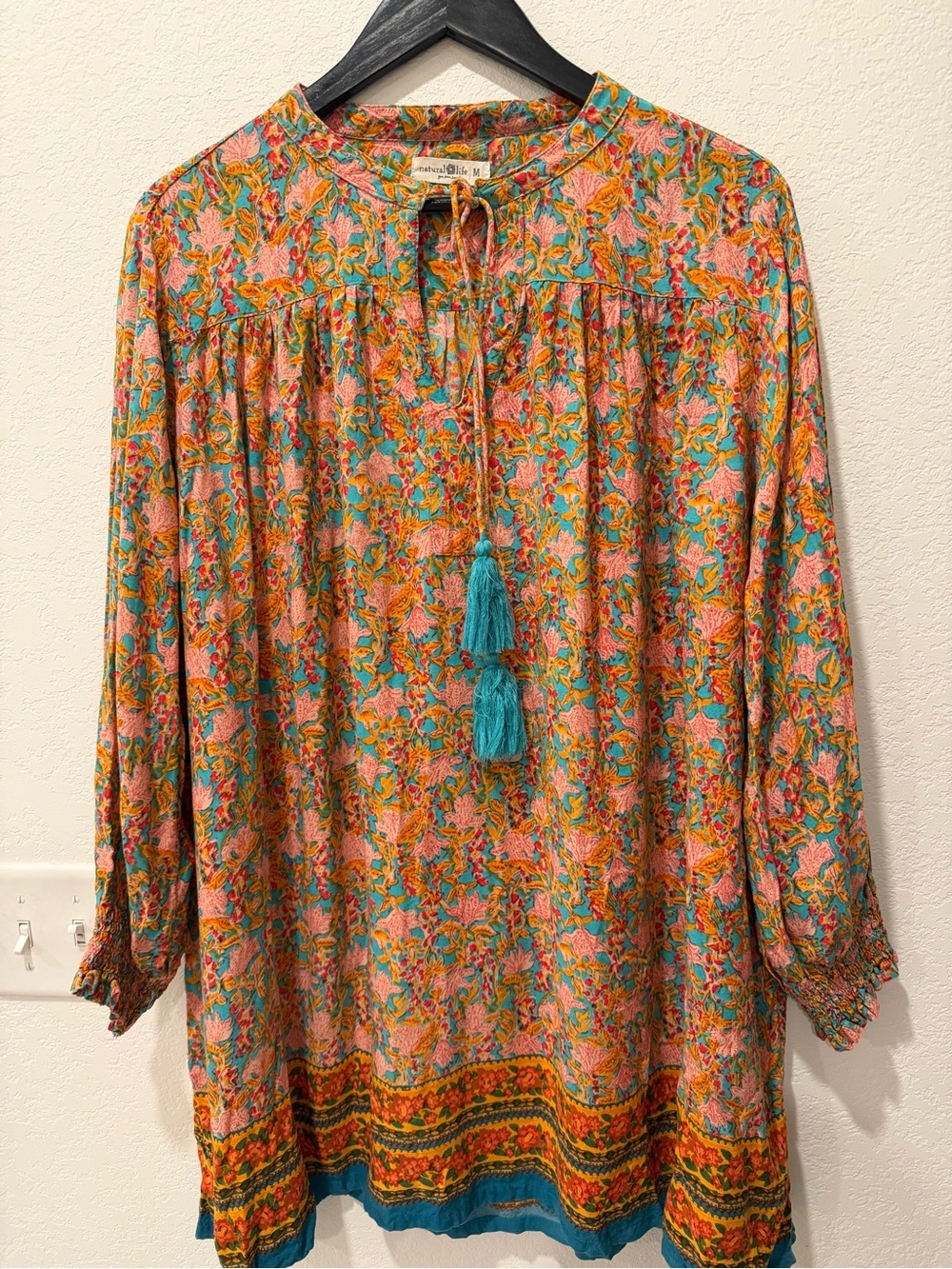 Natural Life Tie Tunic Top - size Medium